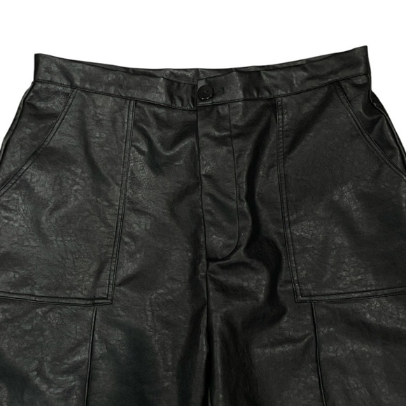 PRINCESS POLLY ENCORE Black Faux Leather Women's Straight Leg Pants Size 8 - Picture 6 of 8